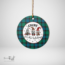 Scottish Stewart Old Ancient Clan Tartan Ceramic Ornament - Gnome Round Style Scottish Plaid Tartan Plaid