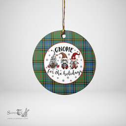 Scottish MacMillan Hunting Ancient Clan Tartan Ceramic Ornament - Gnome Round Style Scottish Plaid Tartan Plaid