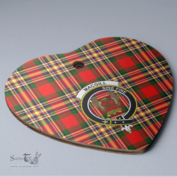 Scottish MacGill Modern Clan Tartan Ceramic Ornament - Crest Heart Style Scottish Plaid Tartan Plaid