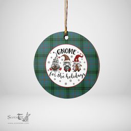 Scottish Walker Hunting Ancient Clan Tartan Ceramic Ornament - Gnome Round Style Scottish Plaid Tartan Plaid