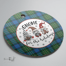 Scottish MacLaren Ancient Clan Tartan Ceramic Ornament - Gnome Round Style Scottish Plaid Tartan Plaid
