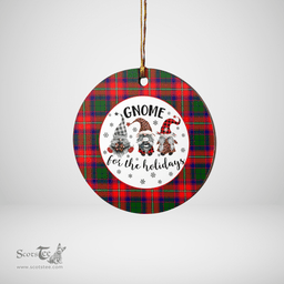 Scottish Roxburgh District Clan Tartan Ceramic Ornament - Gnome Round Style Scottish Plaid Tartan Plaid