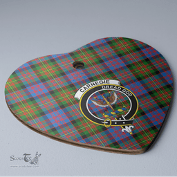 Scottish Carnegie Ancient Clan Tartan Ceramic Ornament - Crest Heart Style Scottish Plaid Tartan Plaid