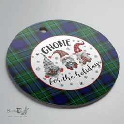 Scottish MacCallum Modern Clan Tartan Ceramic Ornament - Gnome Round Style Scottish Plaid Tartan Plaid