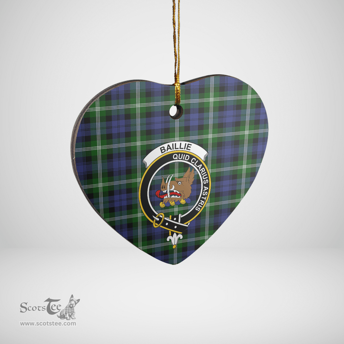 Scottish Baillie Modern Clan Tartan Ceramic Ornament - Crest Heart Style Scottish Plaid Tartan Plaid