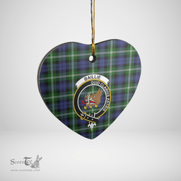 Scottish Baillie Modern Clan Tartan Ceramic Ornament - Crest Heart Style Scottish Plaid Tartan Plaid