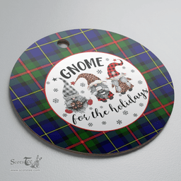 Scottish MacLeod of Harris Modern Clan Tartan Ceramic Ornament - Gnome Round Style Scottish Plaid Tartan Plaid