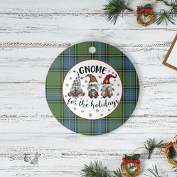 Scottish MacMillan Hunting Ancient Clan Tartan Ceramic Ornament - Gnome Round Style Scottish Plaid Tartan Plaid