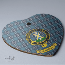 Scottish Earl of St Andrews Clan Tartan Ceramic Ornament - Crest Heart Style Scottish Plaid Tartan Plaid