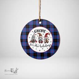 Scottish Maule Clan Tartan Ceramic Ornament - Gnome Round Style Scottish Plaid Tartan Plaid