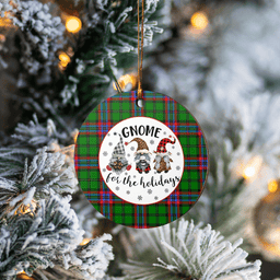 Scottish McGeachie Clan Tartan Ceramic Ornament - Gnome Round Style Scottish Plaid Tartan Plaid