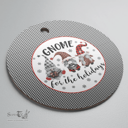 Scottish Shepherd Clan Tartan Ceramic Ornament - Gnome Round Style Scottish Plaid Tartan Plaid