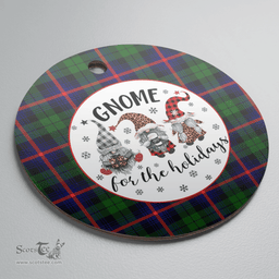 Scottish Urquhart Modern Clan Tartan Ceramic Ornament - Gnome Round Style Scottish Plaid Tartan Plaid