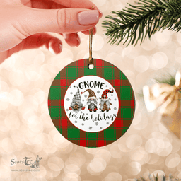Scottish Middleton Modern Clan Tartan Ceramic Ornament - Gnome Round Style Scottish Plaid Tartan Plaid