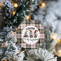 Scottish MacPherson Dress Ancient Clan Tartan Ceramic Ornament - Gnome Round Style Scottish Plaid Tartan Plaid