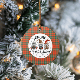 Scottish Scott Ancient Clan Tartan Ceramic Ornament - Gnome Round Style Scottish Plaid Tartan Plaid