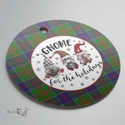 Scottish Stewart of Appin Hunting Modern Clan Tartan Ceramic Ornament - Gnome Round Style Scottish Plaid Tartan Plaid