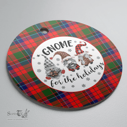 Scottish Macnicol Clan Tartan Ceramic Ornament - Gnome Round Style Scottish Plaid Tartan Plaid