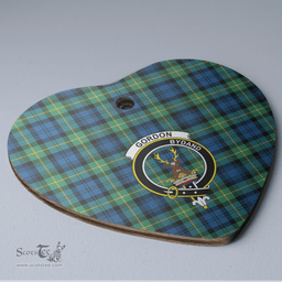 Scottish Gordon Ancient Clan Tartan Ceramic Ornament - Crest Heart Style Scottish Plaid Tartan Plaid