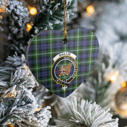 Scottish Baillie Modern Clan Tartan Ceramic Ornament - Crest Heart Style Scottish Plaid Tartan Plaid