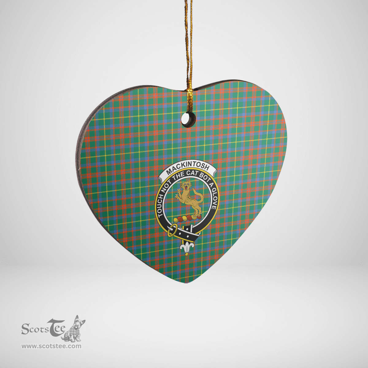 Scottish MacKintosh Hunting Ancient Clan Tartan Ceramic Ornament - Crest Heart Style Scottish Plaid Tartan Plaid