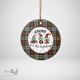 Scottish MacLeod of Harris Weathered Clan Tartan Ceramic Ornament - Gnome Round Style Scottish Plaid Tartan Plaid
