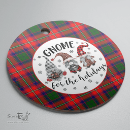 Scottish Roxburgh District Clan Tartan Ceramic Ornament - Gnome Round Style Scottish Plaid Tartan Plaid