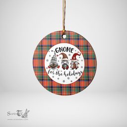 Scottish Stewart Royal Ancient Clan Tartan Ceramic Ornament - Gnome Round Style Scottish Plaid Tartan Plaid