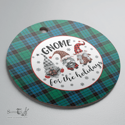 Scottish Stewart Old Ancient Clan Tartan Ceramic Ornament - Gnome Round Style Scottish Plaid Tartan Plaid