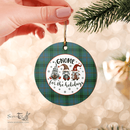 Scottish Walker Hunting Ancient Clan Tartan Ceramic Ornament - Gnome Round Style Scottish Plaid Tartan Plaid