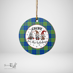 Scottish Barclay Hunting Ancient Clan Tartan Ceramic Ornament - Gnome Round Style Scottish Plaid Tartan Plaid