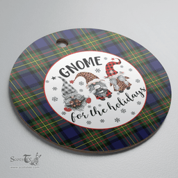 Scottish MacLaren Modern Clan Tartan Ceramic Ornament - Gnome Round Style Scottish Plaid Tartan Plaid