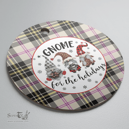 Scottish MacPherson Dress Ancient Clan Tartan Ceramic Ornament - Gnome Round Style Scottish Plaid Tartan Plaid