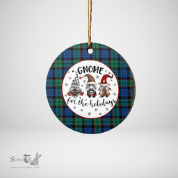 Scottish Fletcher Ancient Clan Tartan Ceramic Ornament - Gnome Round Style Scottish Plaid Tartan Plaid