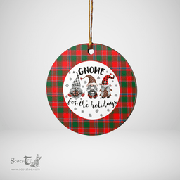 Scottish Dalziel Modern Clan Tartan Ceramic Ornament - Gnome Round Style Scottish Plaid Tartan Plaid