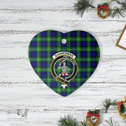 Scottish Bannerman Clan Tartan Ceramic Ornament - Crest Heart Style Scottish Plaid Tartan Plaid