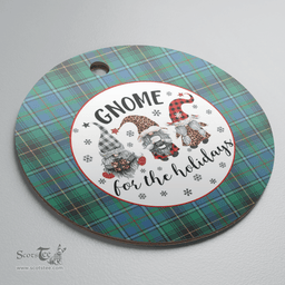 Scottish MacInnes Ancient Clan Tartan Ceramic Ornament - Gnome Round Style Scottish Plaid Tartan Plaid