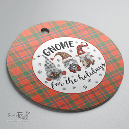 Scottish Munro Ancient Clan Tartan Ceramic Ornament - Gnome Round Style Scottish Plaid Tartan Plaid