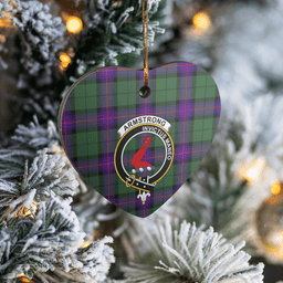 Scottish Armstrong Modern Clan Tartan Ceramic Ornament - Crest Heart Style Scottish Plaid Tartan Plaid