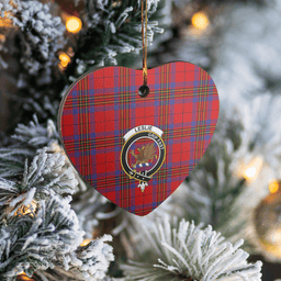 Scottish Leslie Modern Clan Tartan Ceramic Ornament - Crest Heart Style Scottish Plaid Tartan Plaid