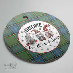 Scottish MacMillan Hunting Ancient Clan Tartan Ceramic Ornament - Gnome Round Style Scottish Plaid Tartan Plaid