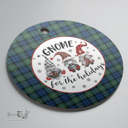 Scottish Forbes Ancient Clan Tartan Ceramic Ornament - Gnome Round Style Scottish Plaid Tartan Plaid