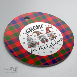 Scottish Gow Modern Clan Tartan Ceramic Ornament - Gnome Round Style Scottish Plaid Tartan Plaid