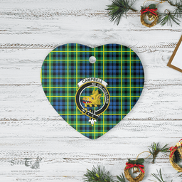 Scottish Campbell of Breadalbane Ancient Clan Tartan Ceramic Ornament - Crest Heart Style Scottish Plaid Tartan Plaid