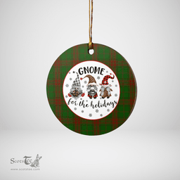 Scottish Maxwell Hunting Clan Tartan Ceramic Ornament - Gnome Round Style Scottish Plaid Tartan Plaid