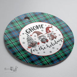 Scottish Rose Hunting Ancient Clan Tartan Ceramic Ornament - Gnome Round Style Scottish Plaid Tartan Plaid
