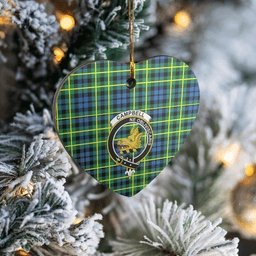 Scottish Campbell of Breadalbane Ancient Clan Tartan Ceramic Ornament - Crest Heart Style Scottish Plaid Tartan Plaid
