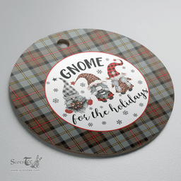 Scottish MacLeod of Harris Weathered Clan Tartan Ceramic Ornament - Gnome Round Style Scottish Plaid Tartan Plaid