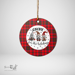 Scottish MacKillop Clan Tartan Ceramic Ornament - Gnome Round Style Scottish Plaid Tartan Plaid