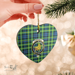 Scottish Campbell of Breadalbane Ancient Clan Tartan Ceramic Ornament - Crest Heart Style Scottish Plaid Tartan Plaid